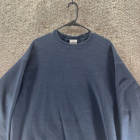 Vintage Wilson Sweatshirt Mens 2XL XXL Blue Pullover Crew Neck Cotton Casual - Picture 3 of 12